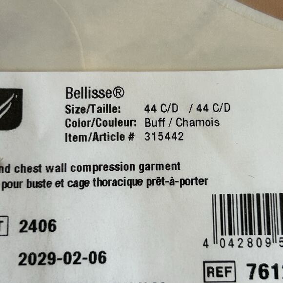 Jobst Compression Bra Bellisse Size 44 C/D Buff/Chamois - Picture 7 of 9